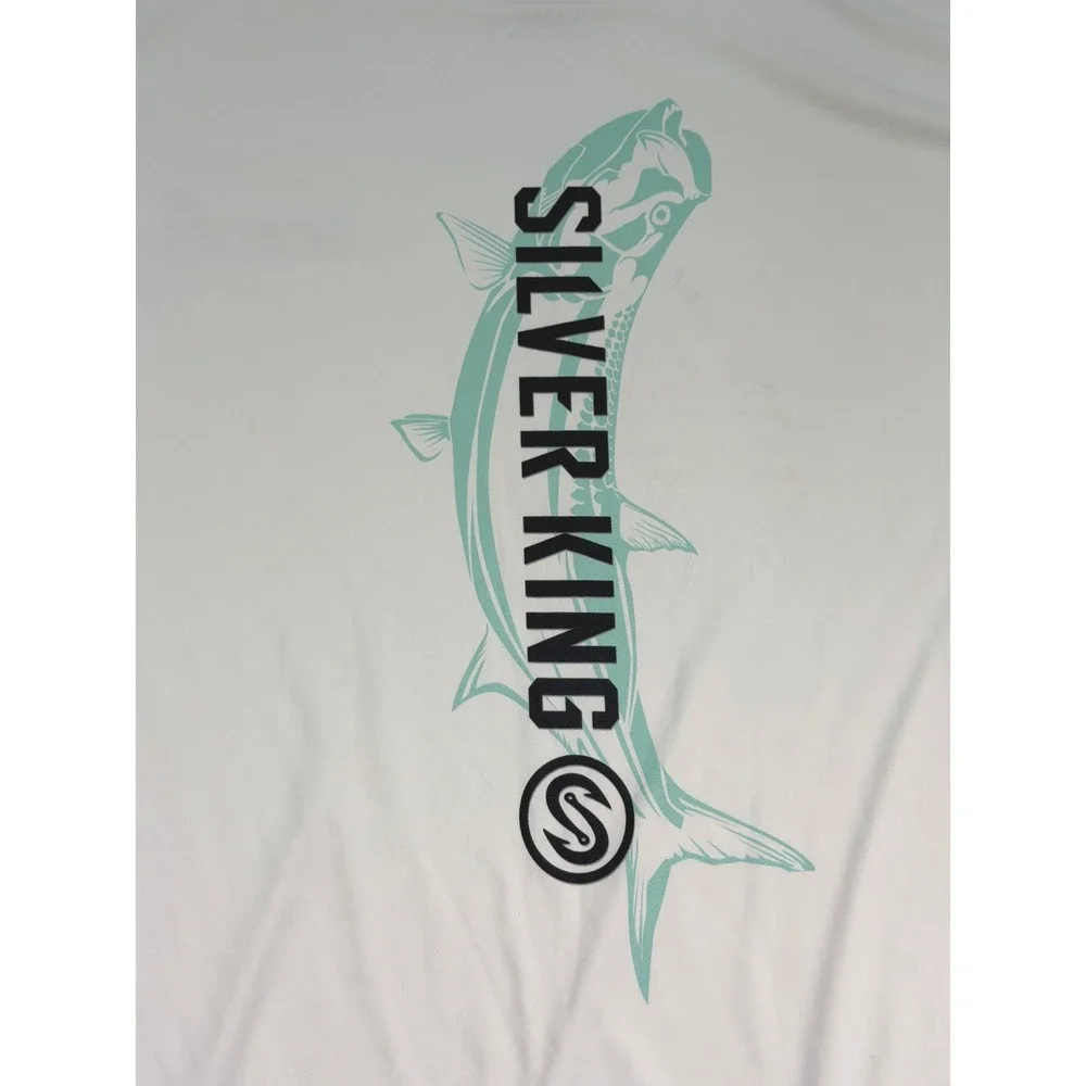 Scales Gear Men's Silver King Performance Fishing Shirt Large White SPF 50 - Picture 8 of 10